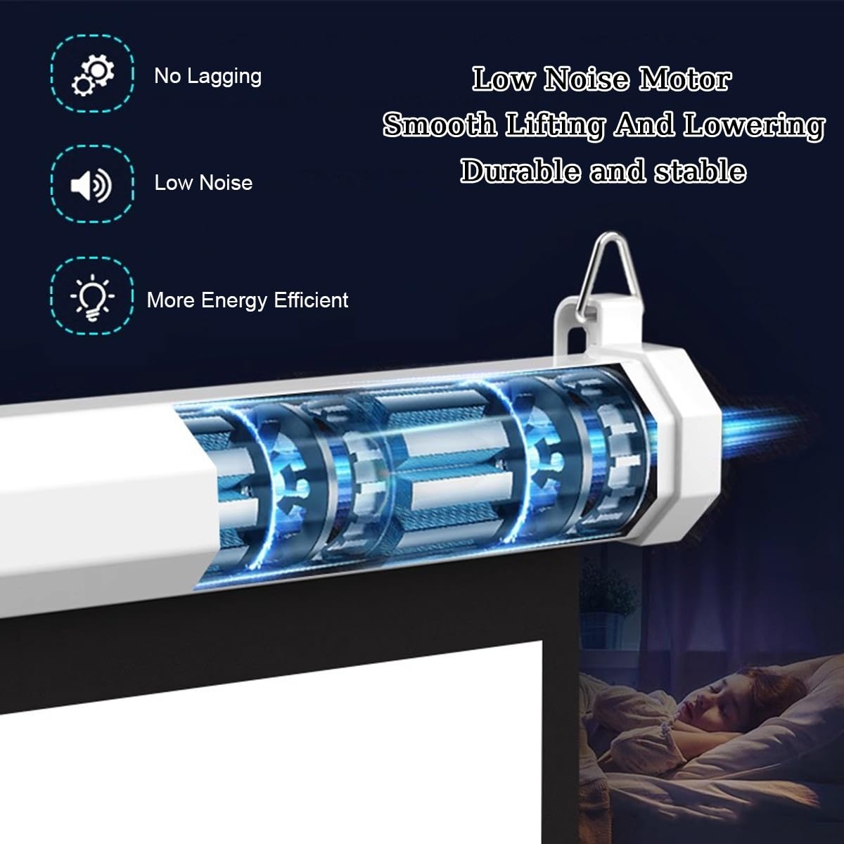 Schermo per proiettore motorizzato elettrico, 60 pollici, 4:3 16:9, 4K 3D HD, schermo di proiezione retrattile automatico con telecomando per uso interno ed esterno