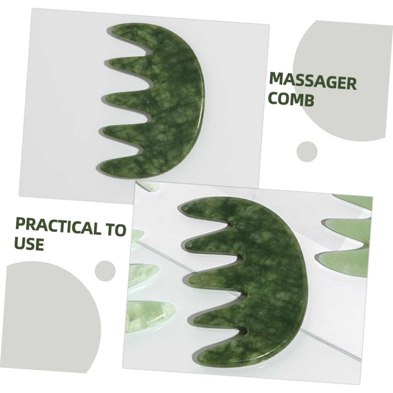 FOMIYES 2pcs Jade Massage Comb Handheld Massage Comb Body Massager Jade Craft Massage Comb Tool Body Massage Tool Creative Massage Comb Simple Massage Comb Reliable Massage Comb