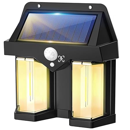 URM Enterprises Wireless Dusk to Dawn Motion Sensor LED Wall Sconce, Solar Light Outdoor Wall Light, Solar Lamp with Motion Sensor, Waterproof Outdoor Lamp for Garden, Patio, Yard (CL-228)
