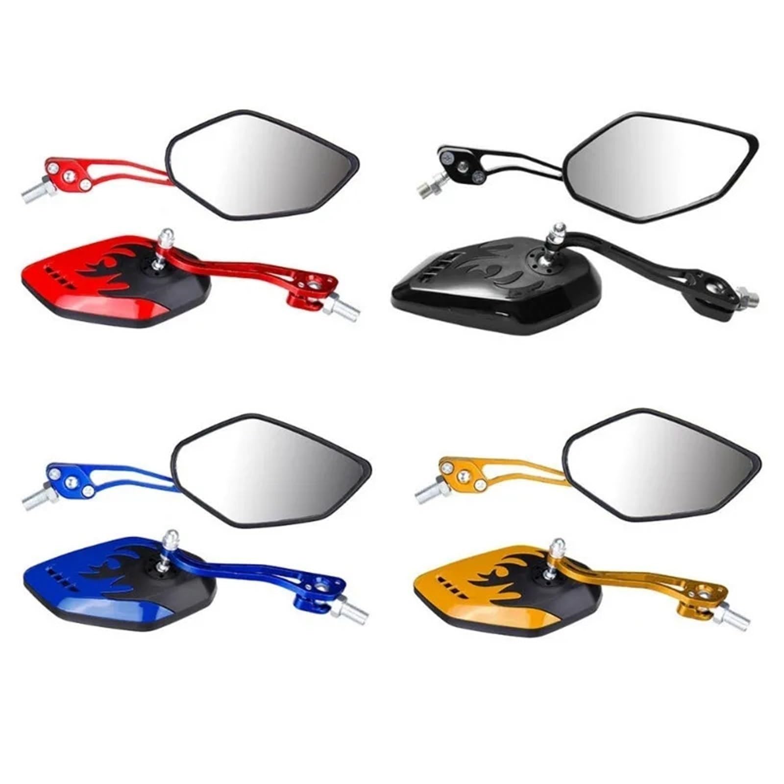 Lusterko boczne Lusterko boczne motocykla Lusterko wsteczne motocyklowe 8mm 10mm pasuje do Hondy pasuje do Suzuki pasuje do Yamaha Elektryczny pojazd skuter modyfikacja(Blue)