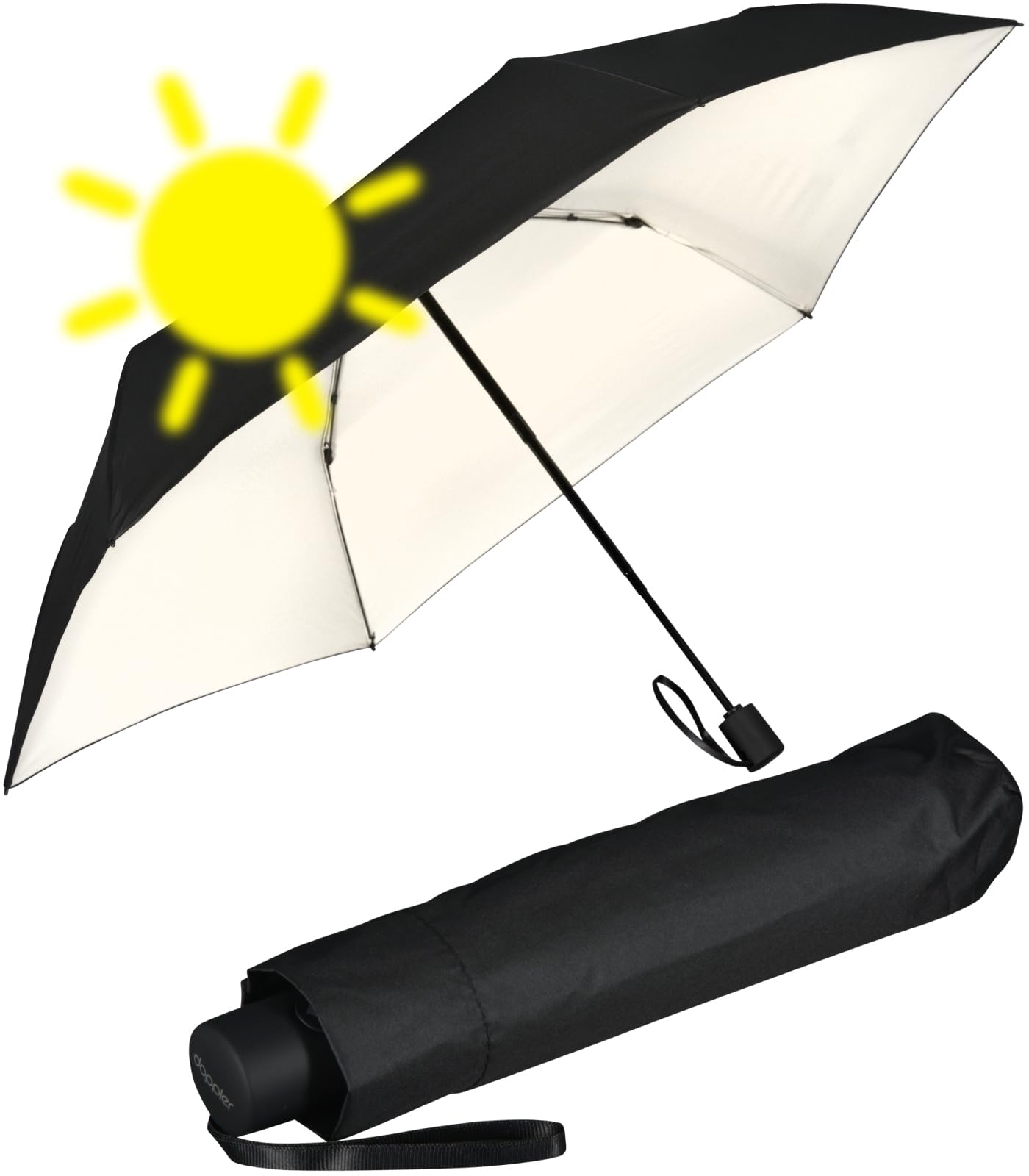 Doppler umbrella Zero Magic Sun Uni Solid Simply Black/Ivory