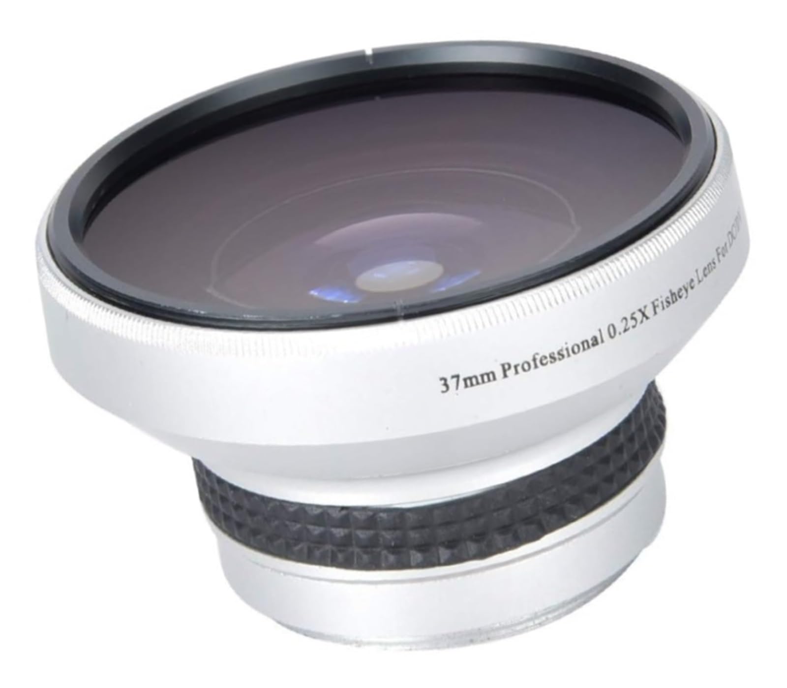 Obiettivo fisheye da 37 mm 0,25X, obiettivo grandangolare in lega di alluminio argento | Effetto distorsione fisheye, for obiettivi fotografici calibro 37 mm