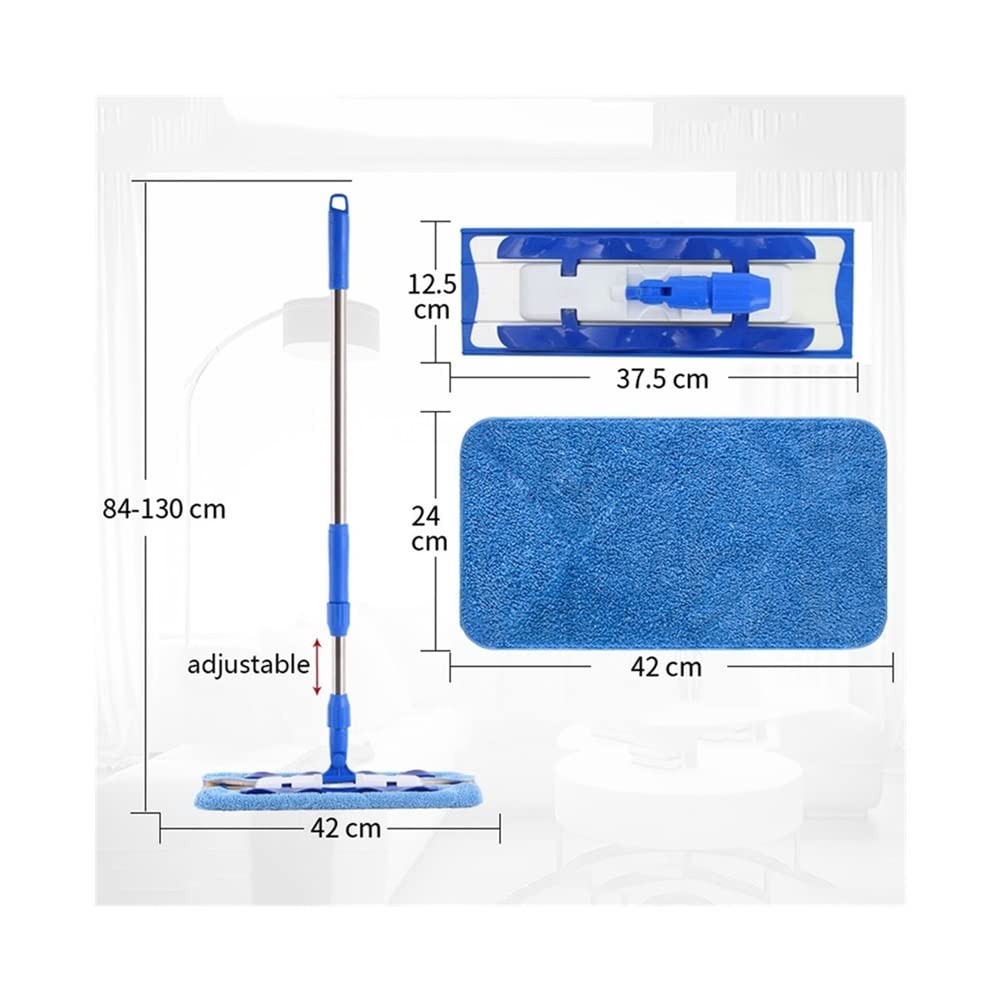 Mopa Profesional mopa de Microfibra, Acero Inoxidable Mango-3 Reutilizables Flat Mop Pad, Apto for Madera, Laminado, baldosas y Limpieza del Piso Apto para Todo Tipo de Suelos.