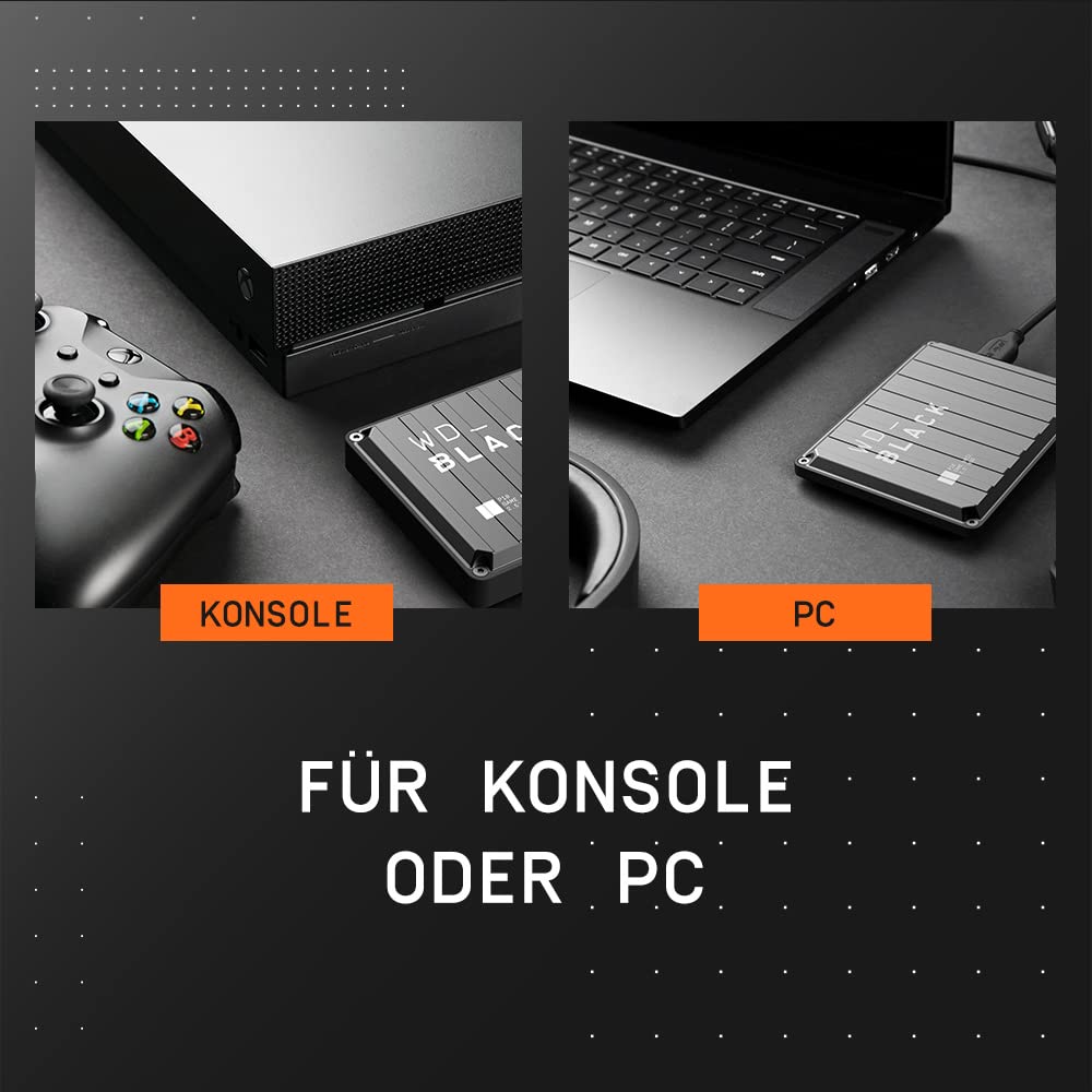 WD_BLACK P10 Game Drive 2 TB Externe Gaming Festplatte Schwarz