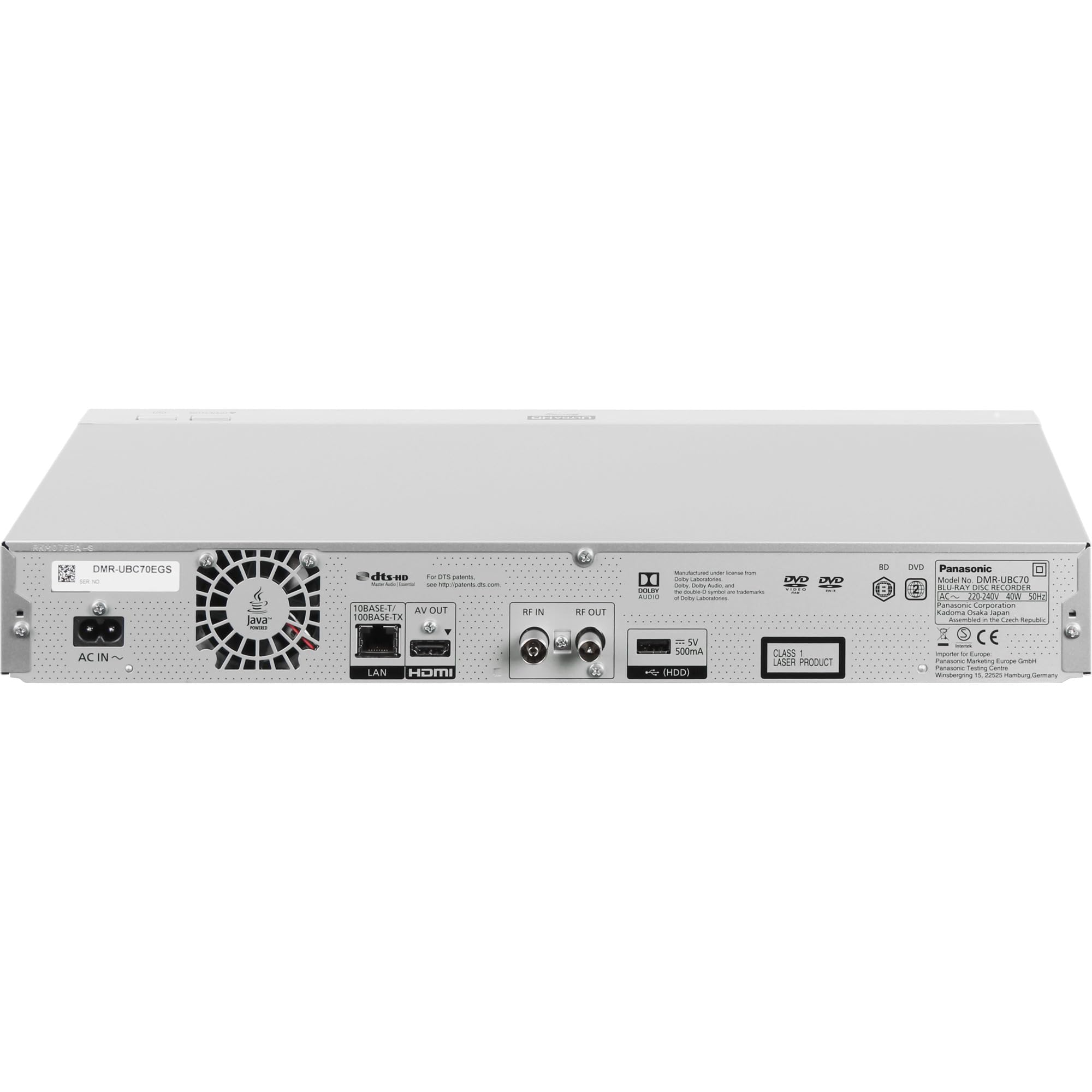 Panasonic DMR-UBC70EGS Recorder (500GB HDD, 4K Blu-ray Disc