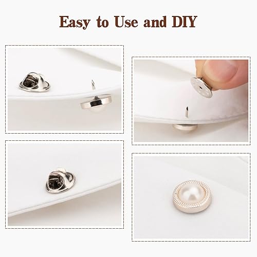 Miniatura 4 de Parte trasera de alfiler de solapa, 50 piezas para broche de corbata, sombrero, insignia, respaldos de alfiler de latón, color níquel