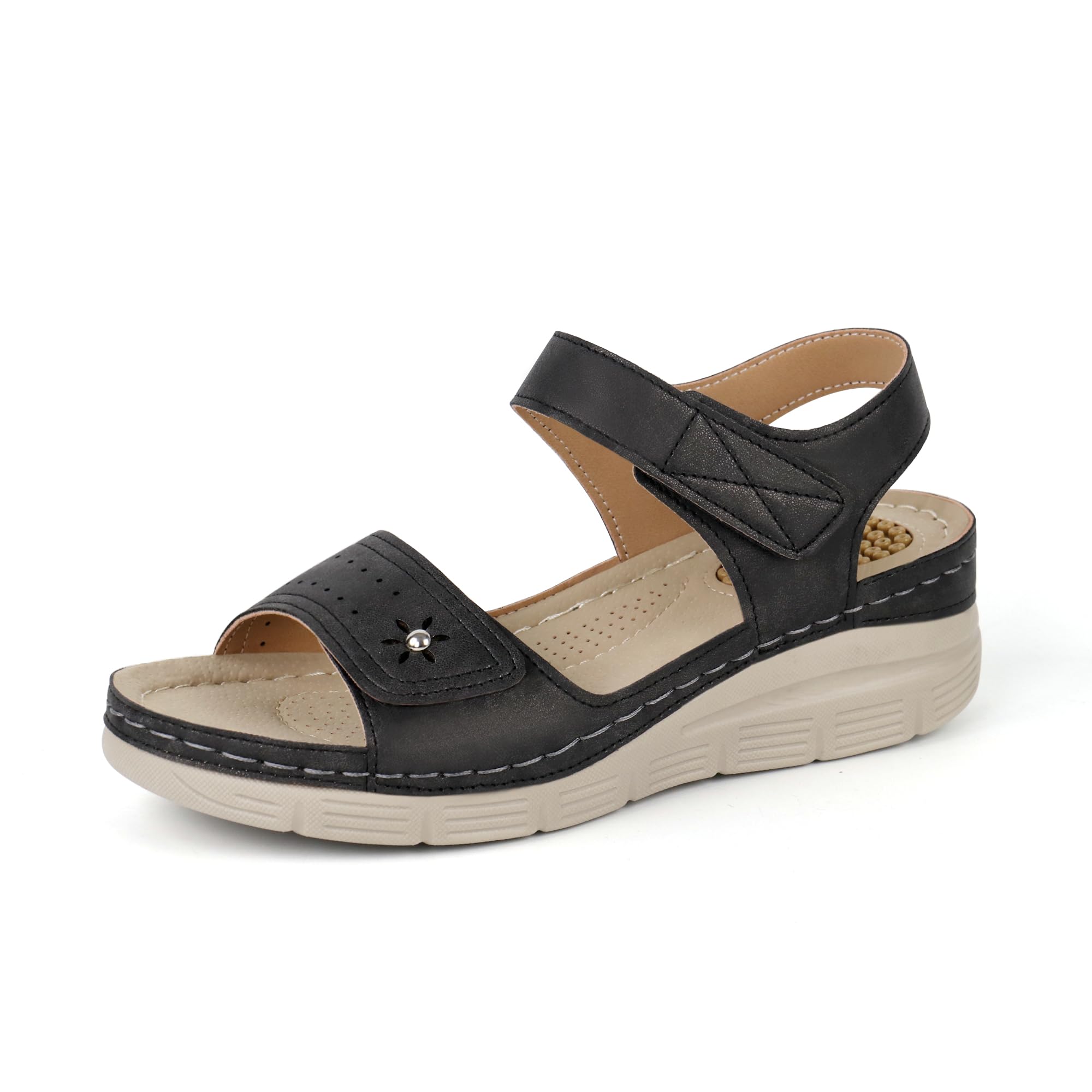 JABASIC Damen Sandalen Hohe Arch Orthopädische Schuhe Trekkingsandalen
