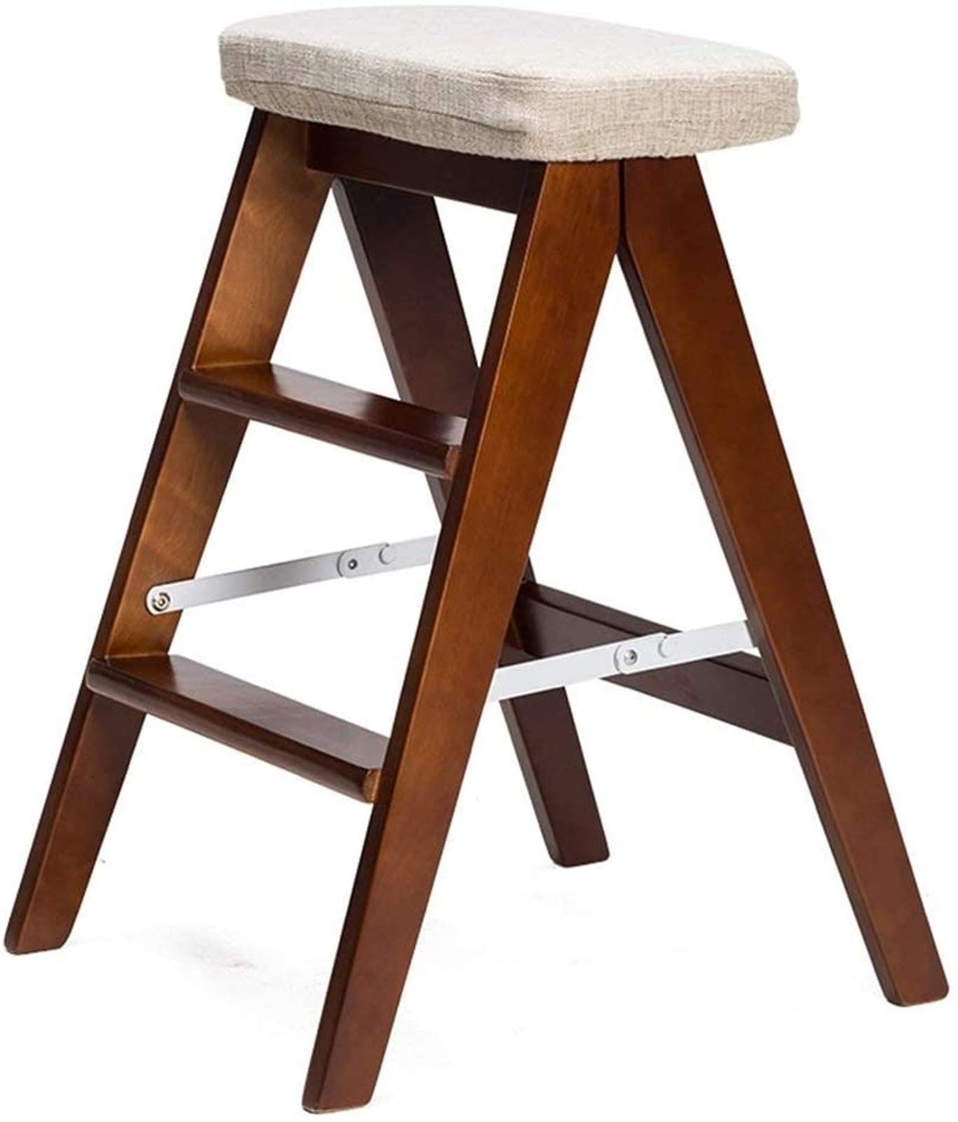 Escabeau portable en bois noble et design multifonctionnel