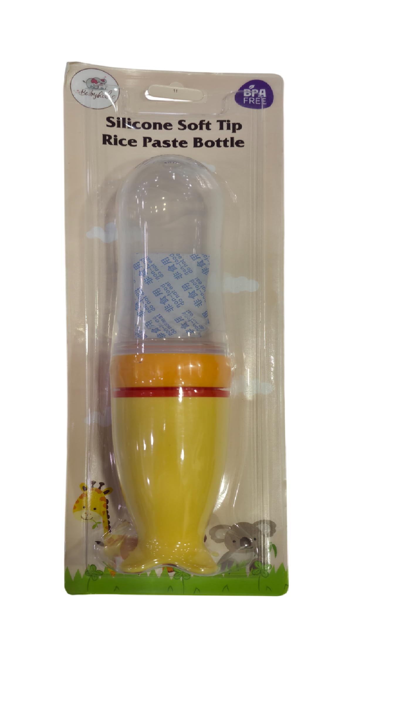 Silicone Soft Tip Rice Paste Feeding Bottle | BPA Free Baby Feeding Bottle | Silicone Spoon Feeder for Puree, Cereal and Semi Solid Food | Pack of 1 Yellow-picture-20