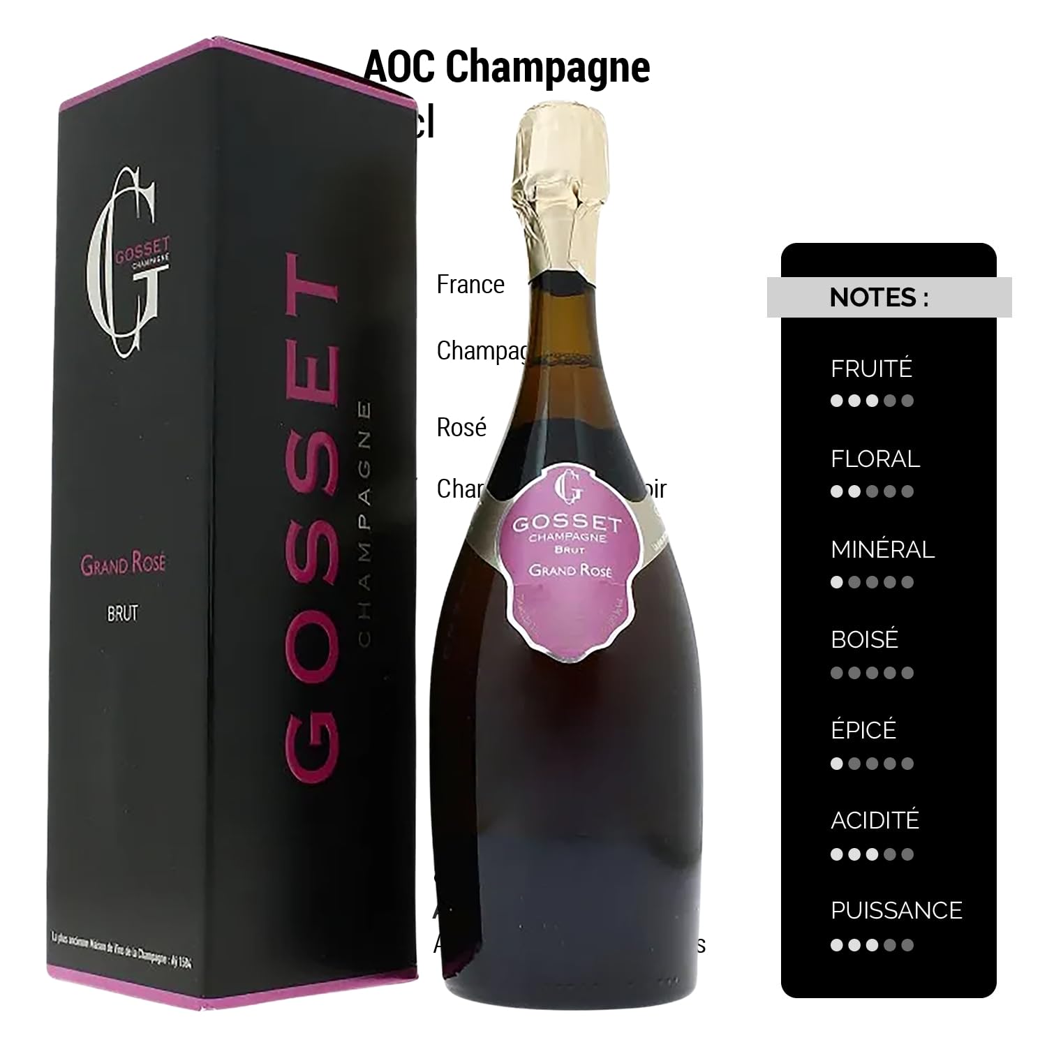 Champagne Grand Rosé ETUI - Rosé - Champagne Gosset (75cl)