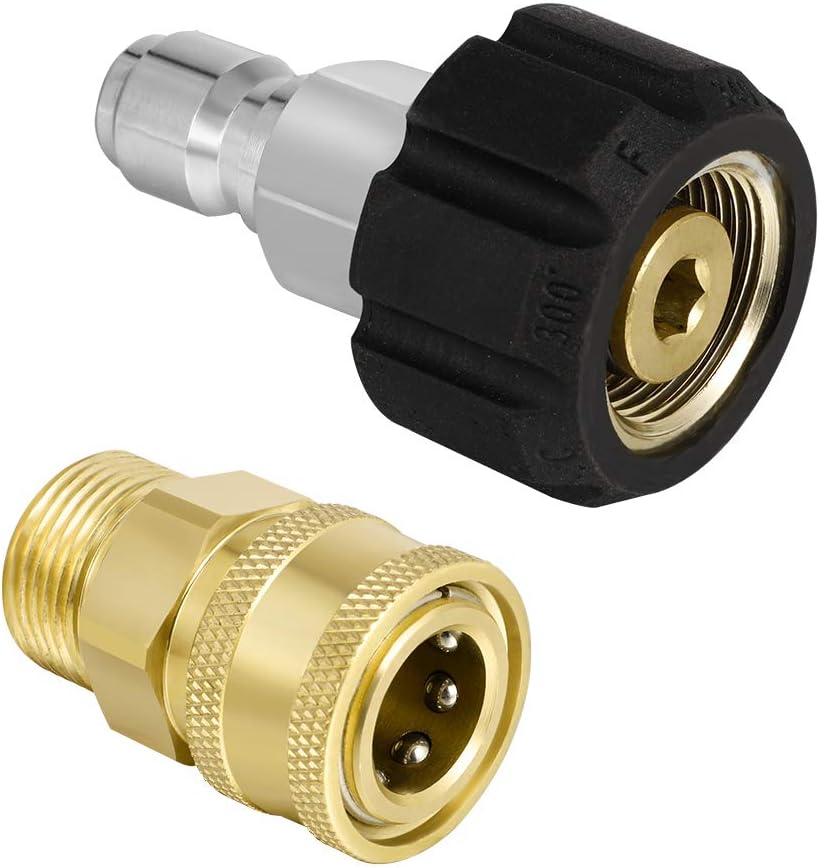M22-14 Pressure Washer Adapter Set,3/8 Quick Connect Swivel Accessories Adaptors, High-Pressure Water Gun Male Sprayer Pipe Hose Fitting