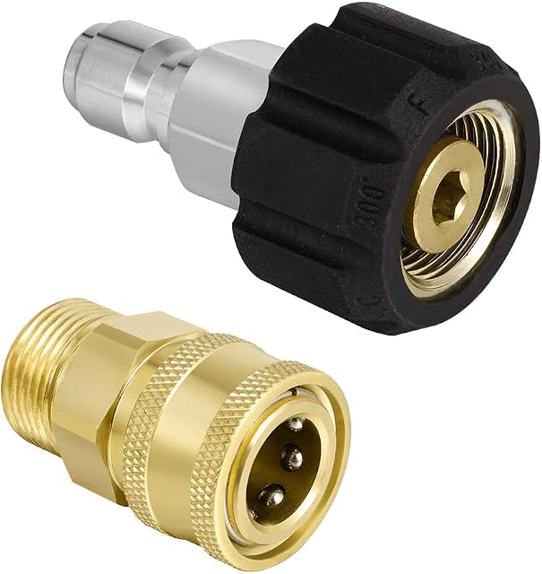 GOTH Perhk M22-14 Pressure Washer Adapter Set,3/8 Quick Connect Swivel Accessories Adaptors, High-Pressure Water Gun Male Sprayer Pipe Hose Fitting