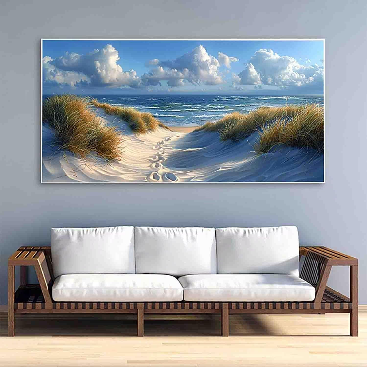Meer Diamond Painting Strand Diamond Painting Erwachsene Groß XXL 80x160cm Vollbohrer Diamanten Malerei Kinder Stickerei Kreuzstich Bastelset Erwachsene, Geschenke für Frauen, Deko Wohnzimmer -39yQ