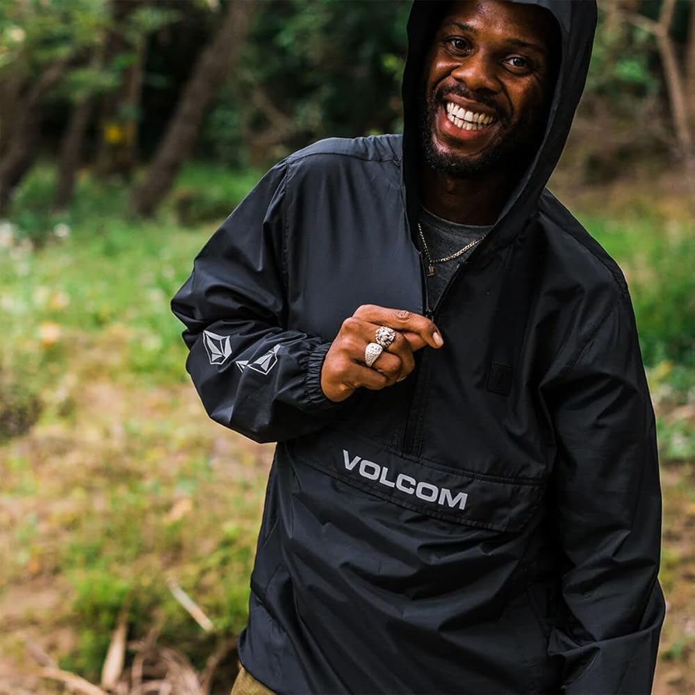 Volcom Men's Earth Tripper Half Zip Packable Windbreaker Jacket Volcom Men's Earth Tripper Half Zip Packable Windbreaker Jacket