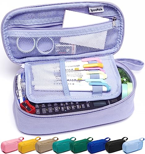 SPACEMATE Heavy Duty Canvas Pencil Case Pouch Bag – Holds...