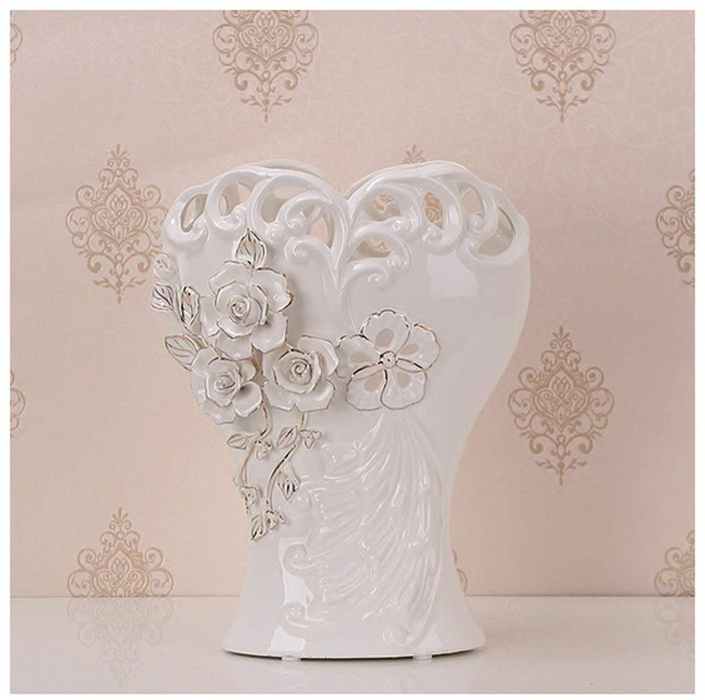 Vase en céramique creux MU blanc pour meuble TV et décoration de salon