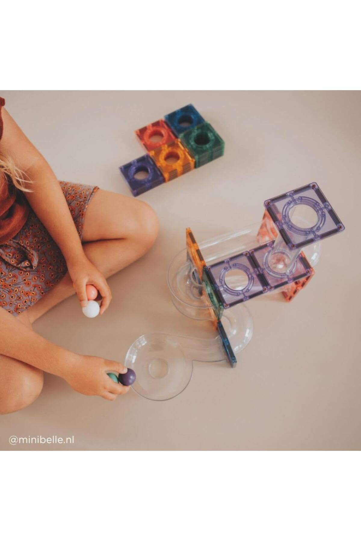 Kugelbahn-Kreativ-Bausatz in Pastellfarben 70 Teile, langlebiges Magnetspielzeug, Robustes Lernspielzeug, erweiterbare Sets, für Kinder ab 3 Jahren