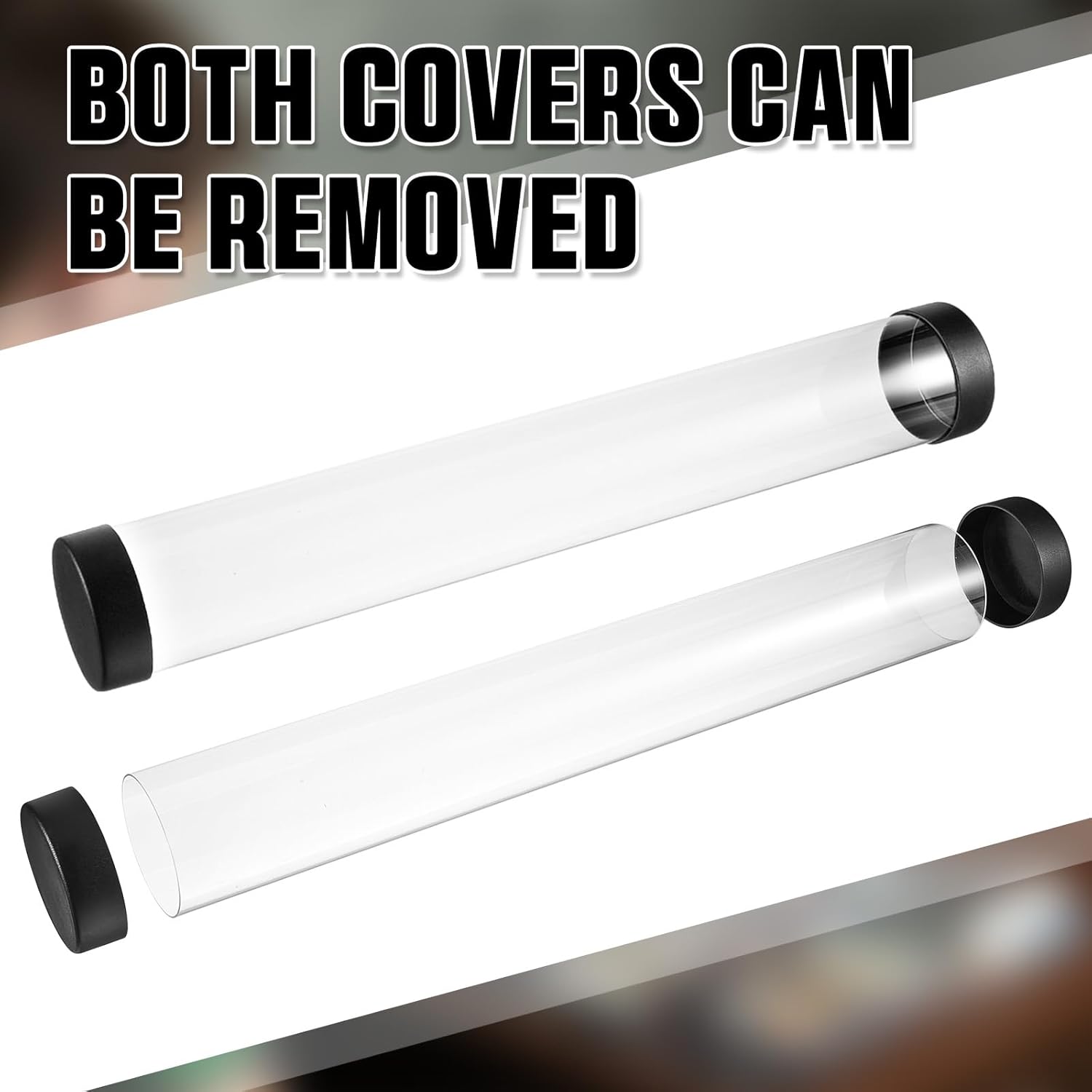 Barydat 4 Pcs Playmat Tube Round Compatible with MTG Play Mat Holders 16.14 Inch Playmat Case TCG Clear Artwork Tube for Card Game Storage Toy Card Play Mat Tubes for Gaming, Easy in and Out Design