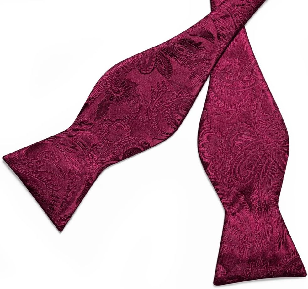 Paisley Solid Bow Tie Set Business Wedding Bowknot Self Bowtie Groom Party Accessories
