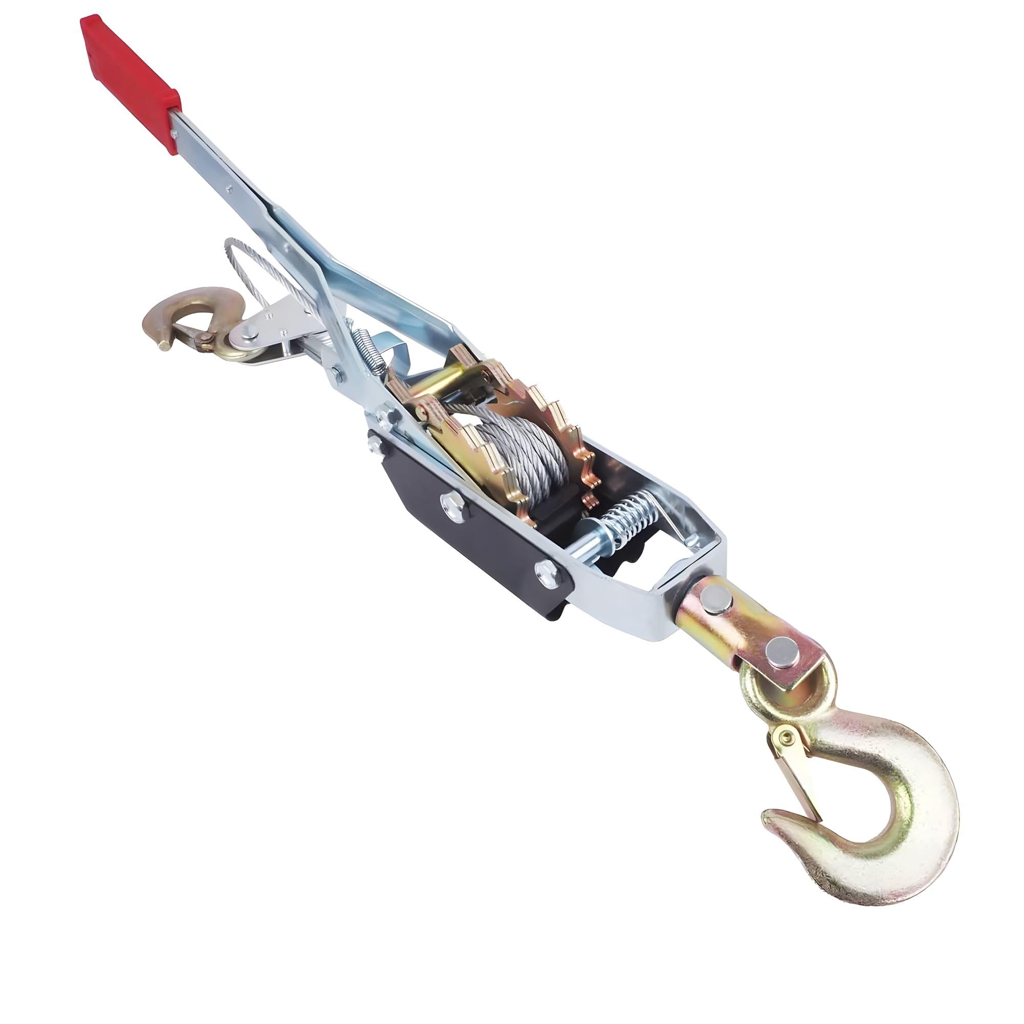 Handseilzug Handseilwinde Seilzug Hebezug 4T 4000kg Handwinde Seil Kettenwinde Flaschenzug, Silber