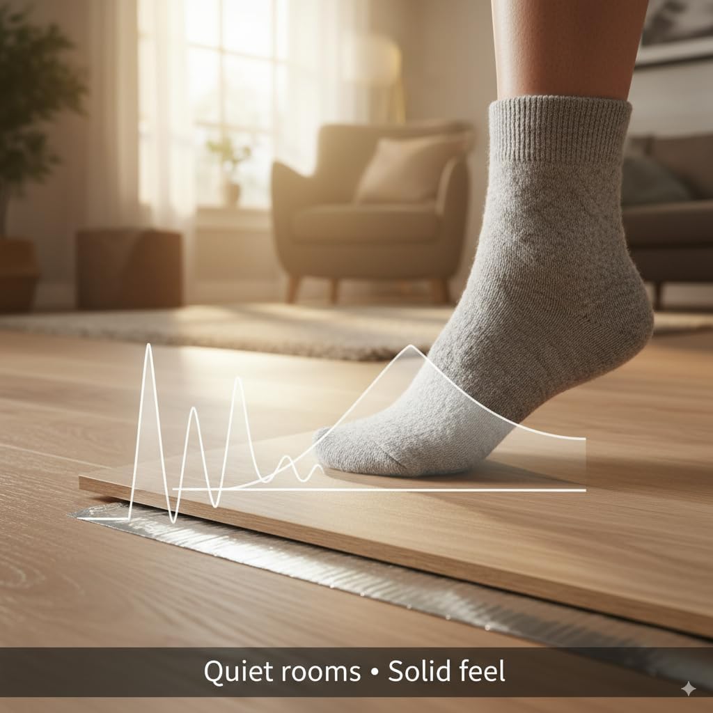 Silver Pad 200, EVA 2mm Underlayment with Silver Film – Sound Reduction, Cold Block, Moisture Barrier for Laminate, Engineered Wood & Vinyl Flooring (No Attached Pad), 200 Sqft Roll,