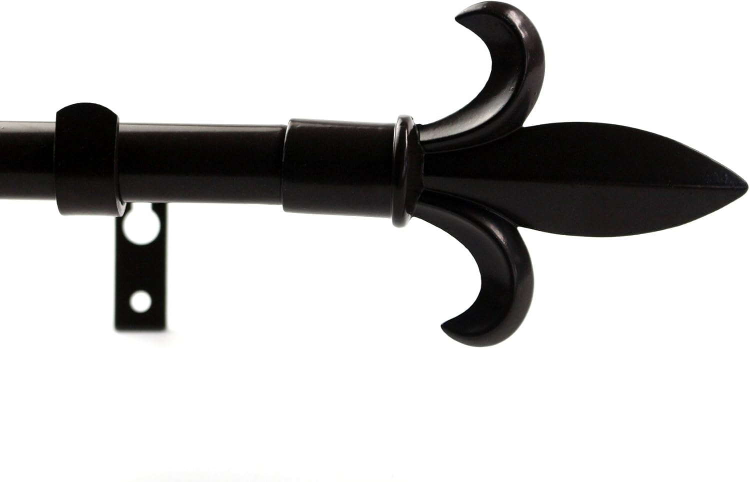 Furnishland Bronze Window Curtain Rod Set, Iron Fleur De Lis