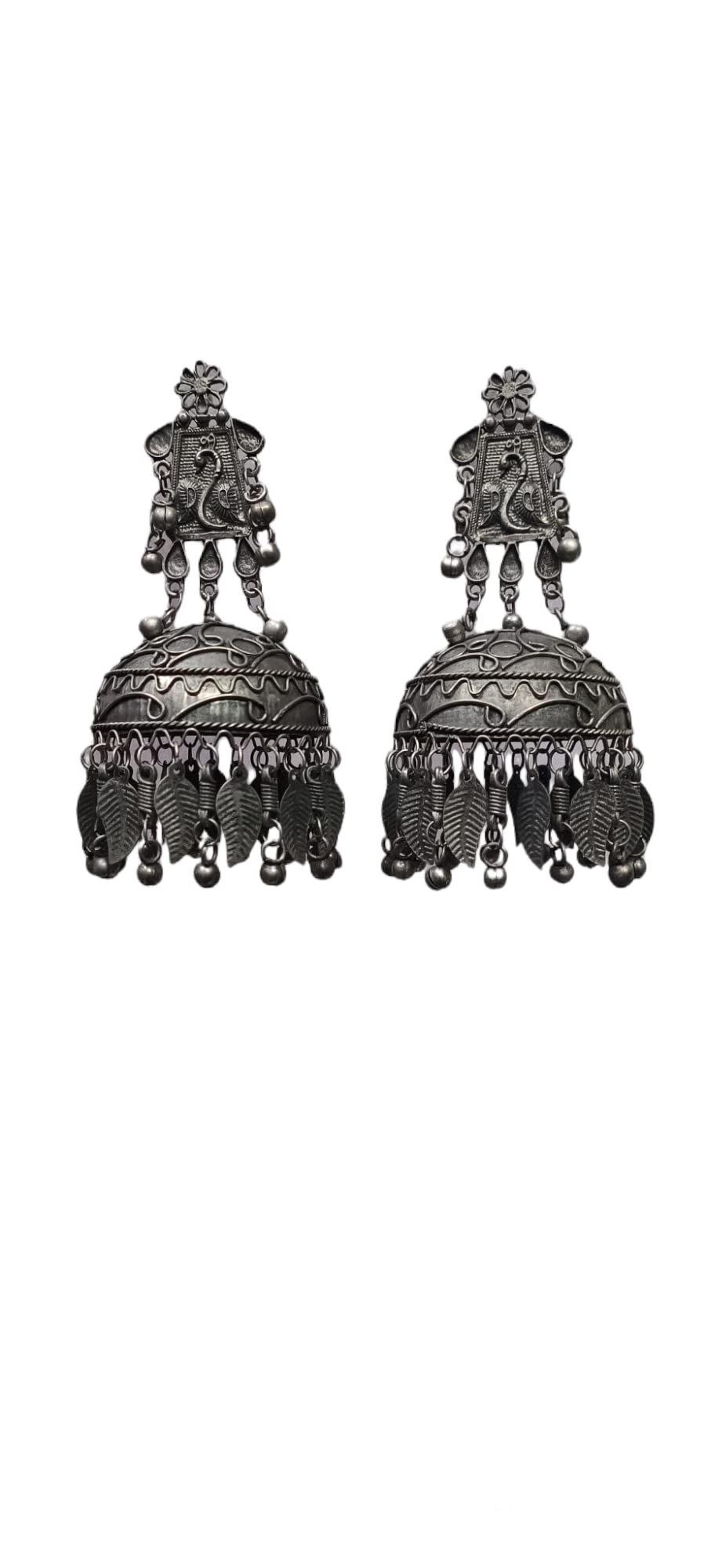 Paninaro Oxidised Silver Big Afghani Jhumka Earring for Women & Girls (B0BD61GCKW) Amazon Price History, Amazon Price Tracker