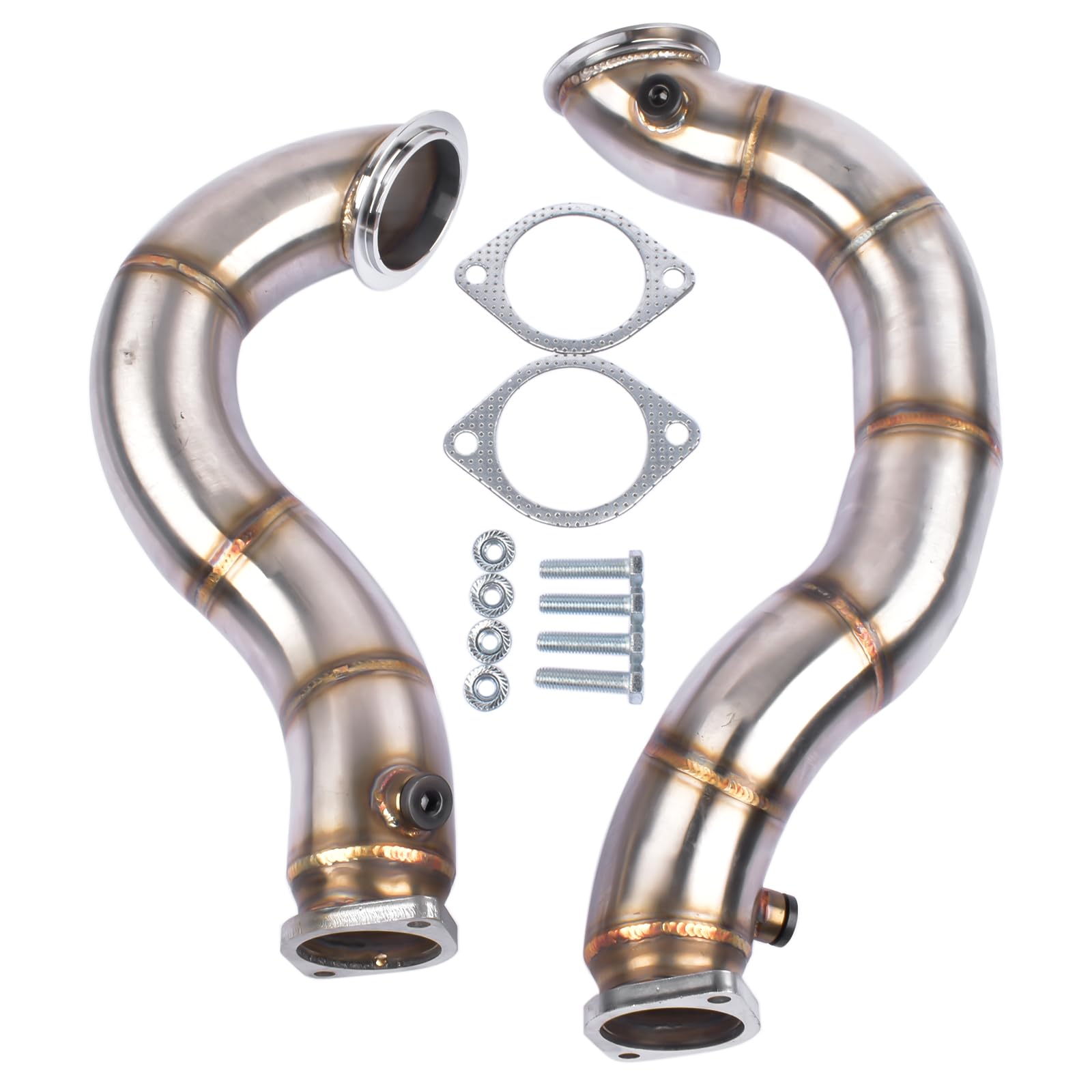 Downpipes de acero inoxidable 76 mm Compatible con N54 135i / 335i 3.0L Twin Turbo 2007-2010 GLOSSY AUTO PARTS