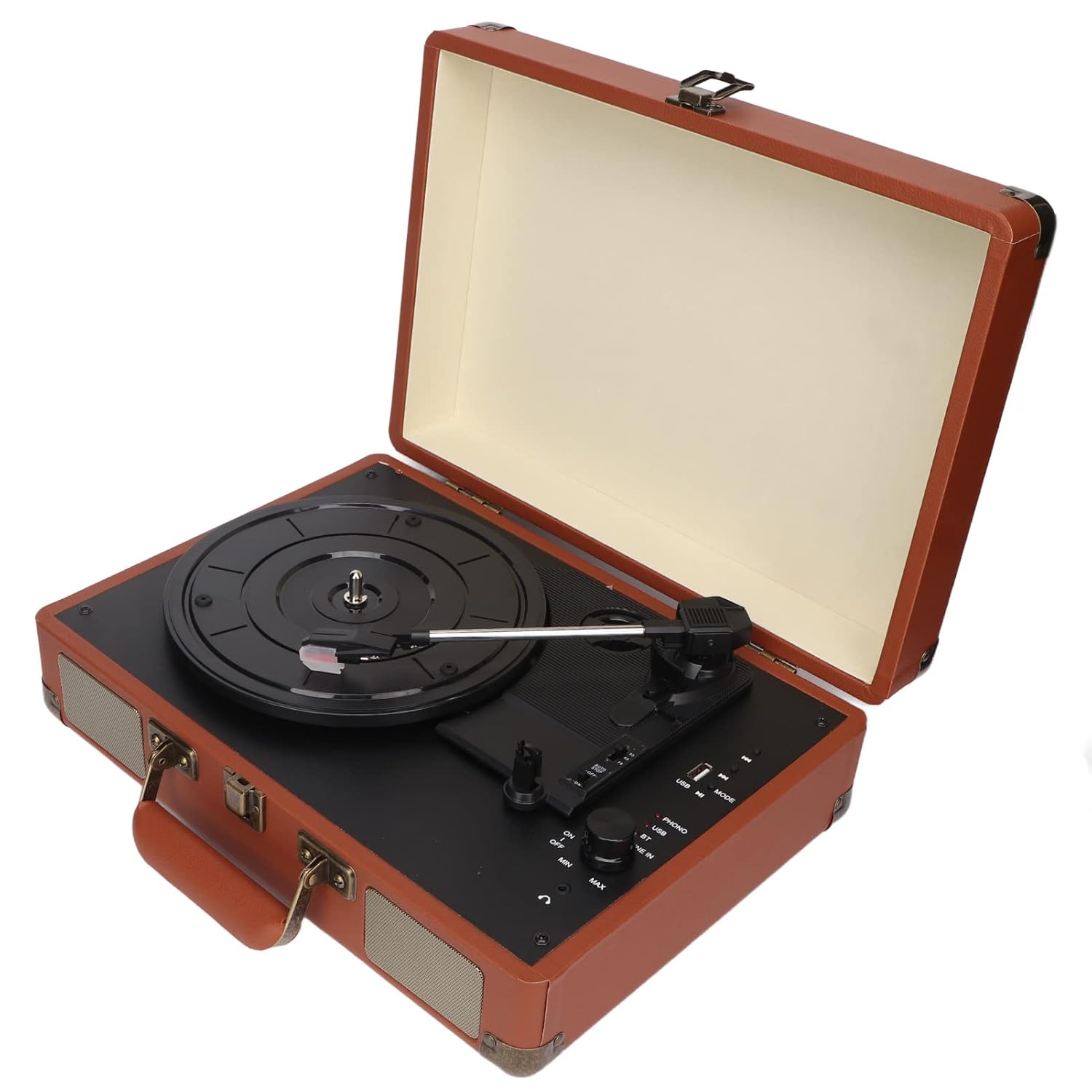 Record Player, Portable Vintage Suitcase Record Player Built in Speakers, 3 Speed Control Vinyl