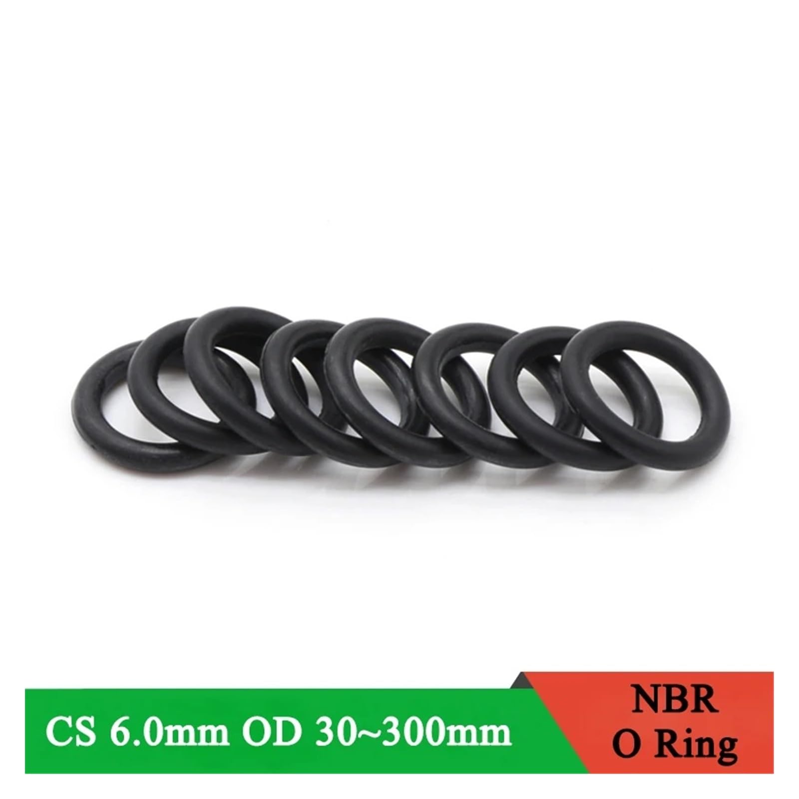 juntas tóricas, Paquete de 5 juntas tóricas NBR, negras, CS 6 mm OD 30-300, resistentes al aceite(Od 290mm Id 278mm)