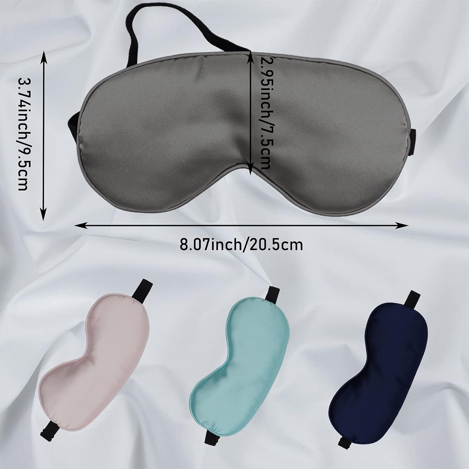 LERSVICVIL Sleep Mask 4 Pack Silk Eye Cover Soft Satin Blindfold Adjustable Strap Night Eyeshade Travel Nap for Women Men : Health & Household