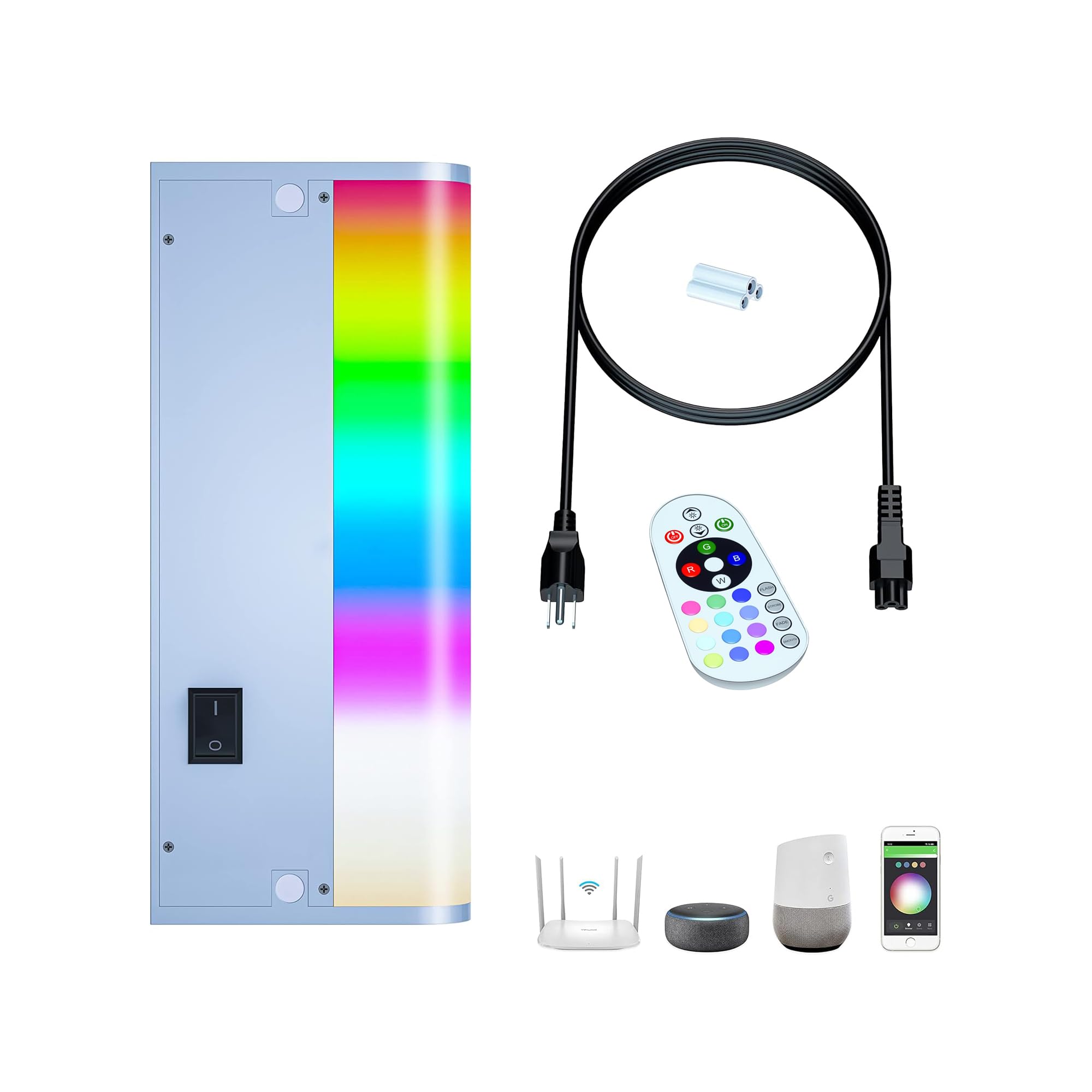 LAMPAOUS LED Under Cabinet Lighting Hardwired,White and RGB Multi Colored Smart Cabinet Lights with Remote App, Alexa and Google Compatible WiFi Blutooth Wireless Undermount Lamp for Kitchen