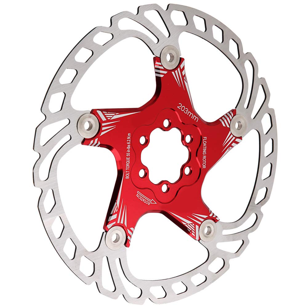 Hochwertiges Metall-Mountainbike-Fahrrad, 203 mm, Fünf-Nagel-Scheibenbremse, Scheibe, Bremsbelag (Rot)