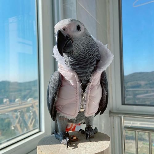 Bird Cloth Christmas Party Birthday Costume for Parrot Halloween Pet Birds Clothes Birds Cosplay Outfit Hoodies (Black,XL)(Pink,2M)