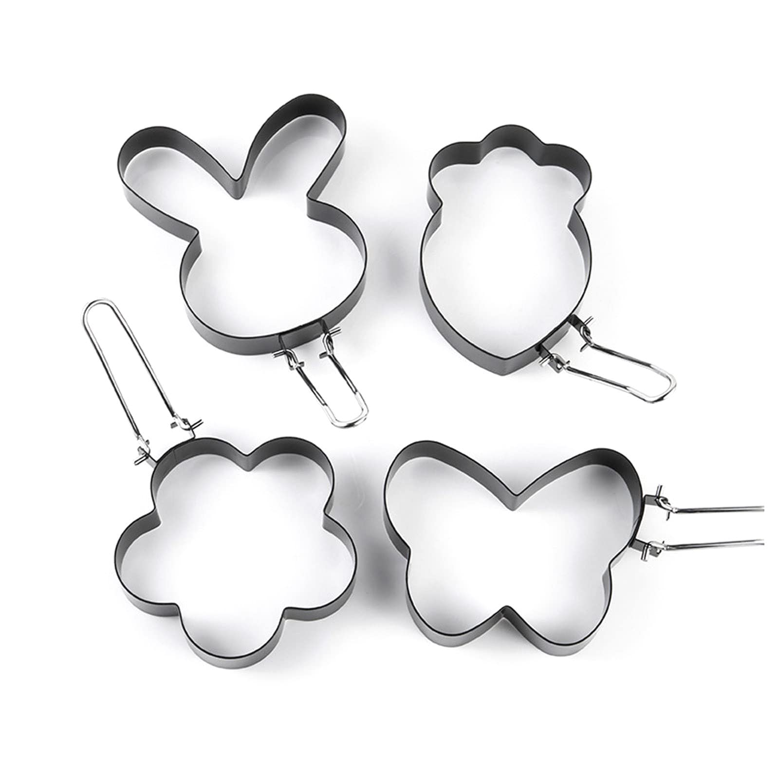 TFAOYS Fried Egg Molds with Handle Breakfast Burger Pancake Maker Fried Egg Rings Non Stick Baking Tools Kitchen Gadgets Omelette Rings for Griddle