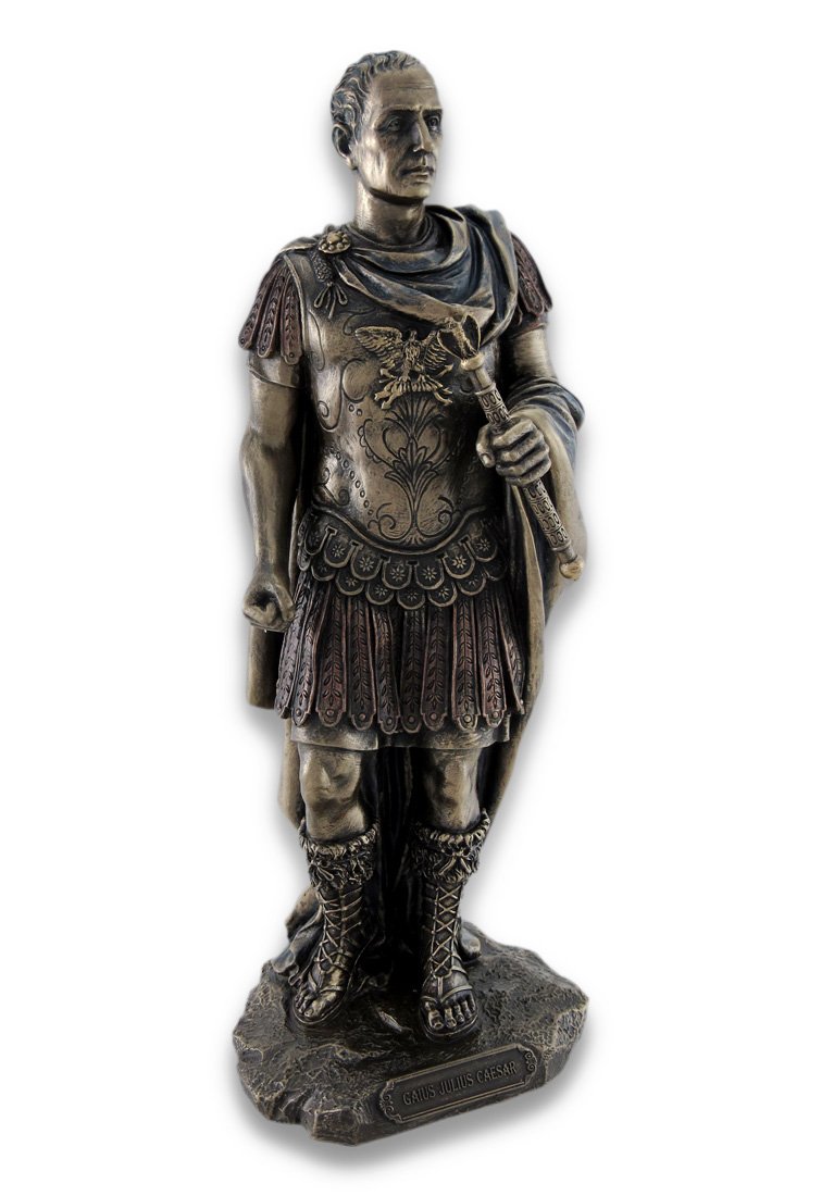 Bronzed Roman Julius Caesar Statue