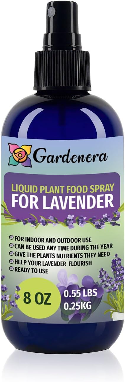 Gardenera Professional Lavender Superfood Spray Mist for Home Gardening | Micro-Fungi Enriched Fertilizer Mist for Healthy Leaves & Growth | 18 Essential Vitamins & Minerals for Lavender - 8oz