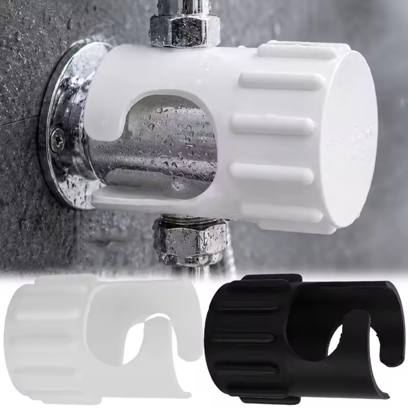 GAOHOU Public Use Shower Timer Button Holder for RV, Timed Lock Push Shower Switch Water Control Button for Gyms School Camp Bathroom Accessories (Black+White)