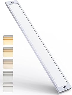 Under Cabinet Lighting, Hamlite 24 inch Under Counter Light for Kitchen, Hand Wave Activated Closet Light, Dimmable, Five Color Modes(2700-6000K), LED Light Bar for Kitchen, Workbench, shelf, Cupboard