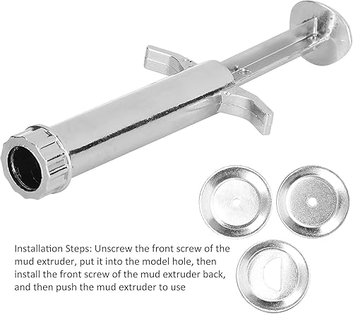 Miniatura 4 de 1 juego de extrusora de arcilla plateada, extrusora de lodo multifunción herramienta de escultura de modelado con 19 moldes de punta para prensas