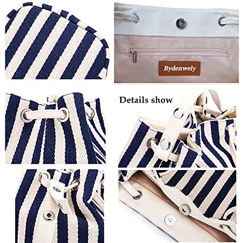 Image of Bydenwely Women's Canvas Tote Bags Small Medium Shoulder Bag Daily Working Handbag for Holiday Travel Pool