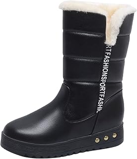 351 Ankle Boots for Women Low Heel Fashion Winter Women Snow Boots Flat Bottom Non Slip Round Toe Solid Color Zipper Short Plush Warm And Comfortable Boots Women Size 5