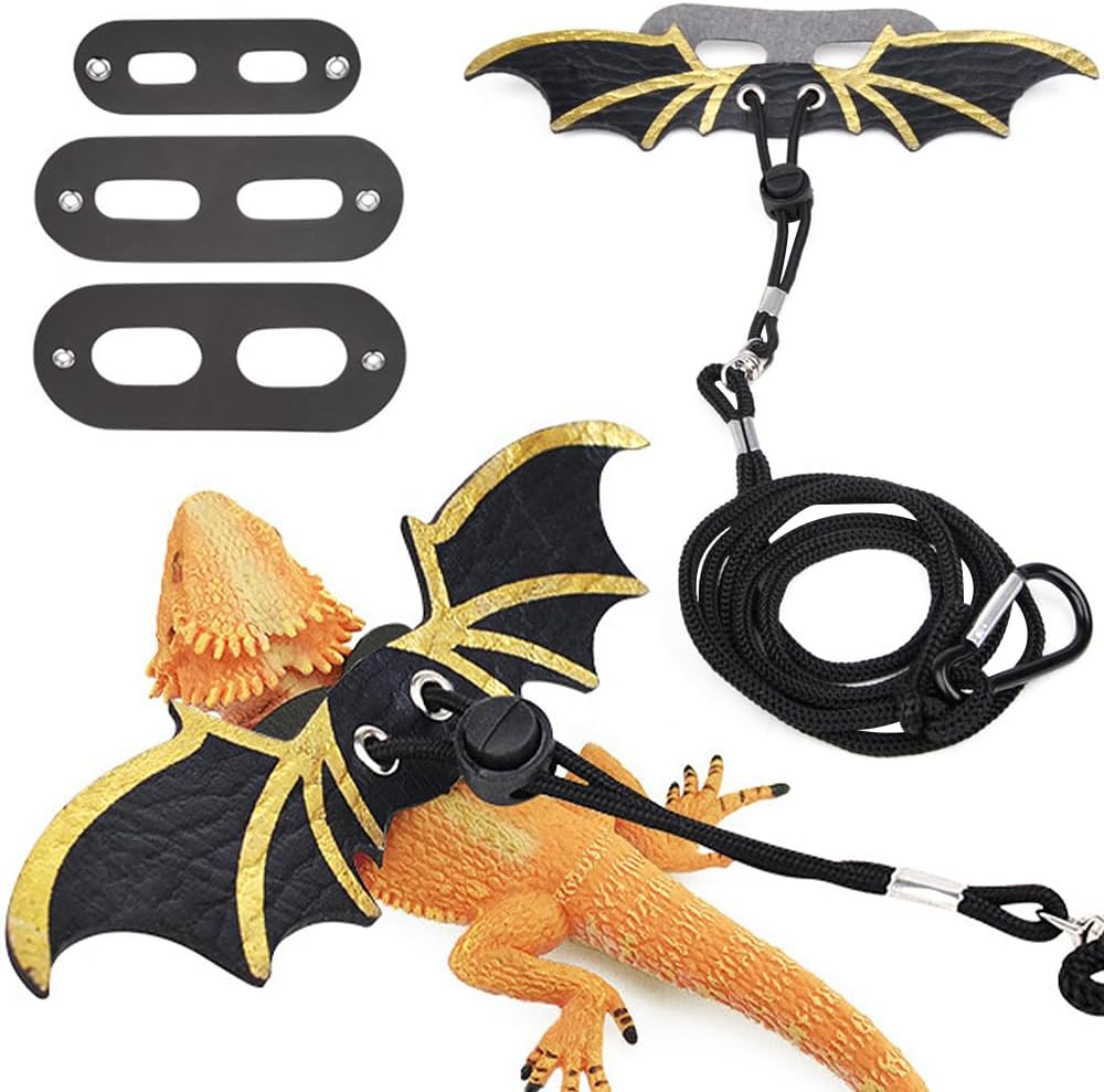 3 Size Pack Bearded Dragon Leashes and Harnesses, Bearded Dragon Harness, Soft