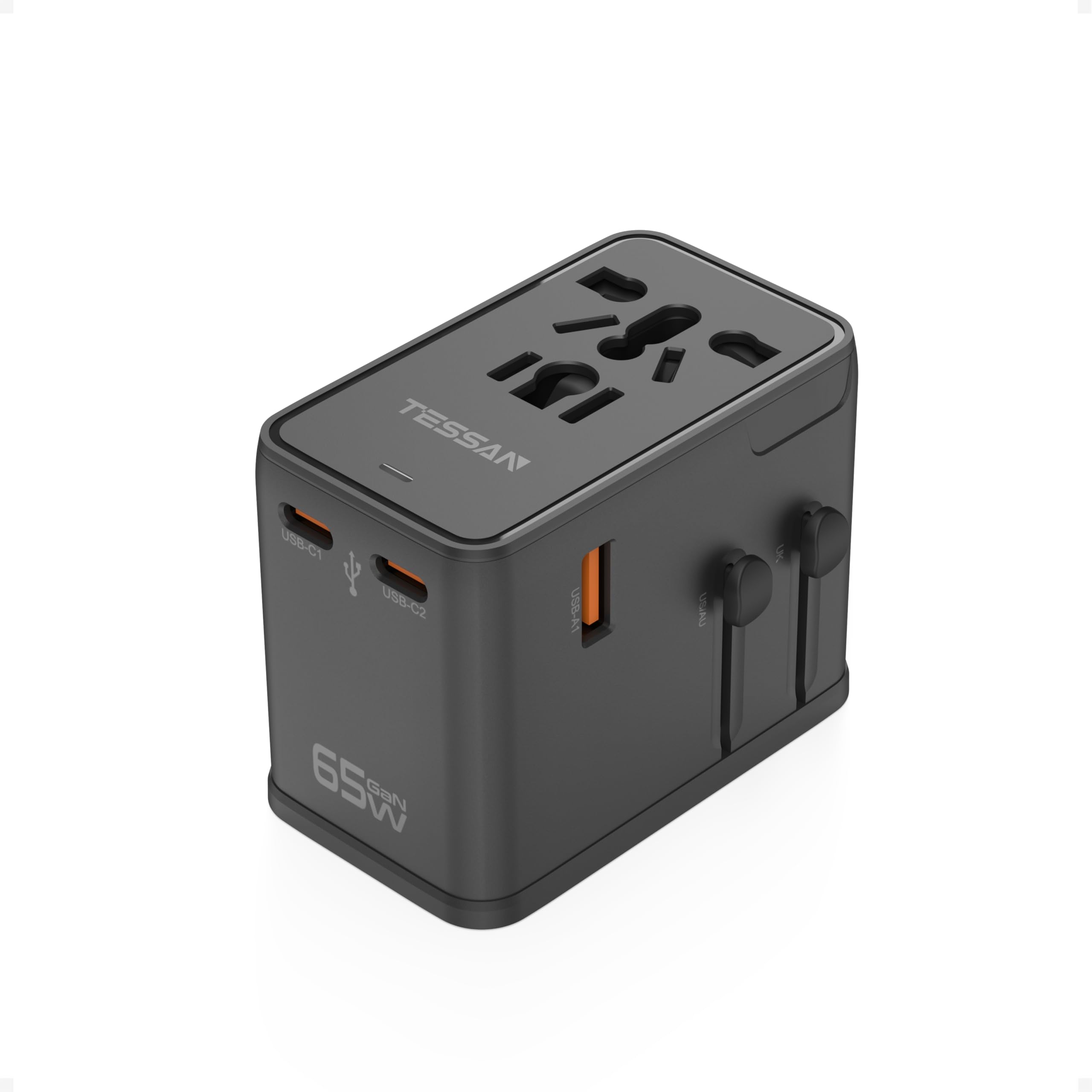 TESSAN Universal Travel Adapter, 65W International Power Adapter