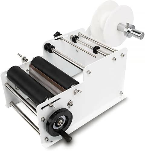 Manual Adjustable Semi-Automatic Sticker Machine for Business s Metal (Bianco)
