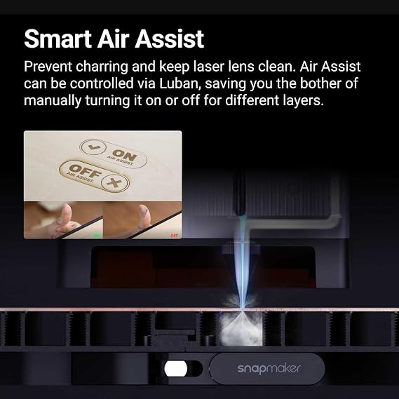 Snapmaker 40W Laser Module with Air Assist,Cutting 20mm Pinewood in one Pass,Compatible with Snapmaker Artisan 3 in 1 3D Printer
