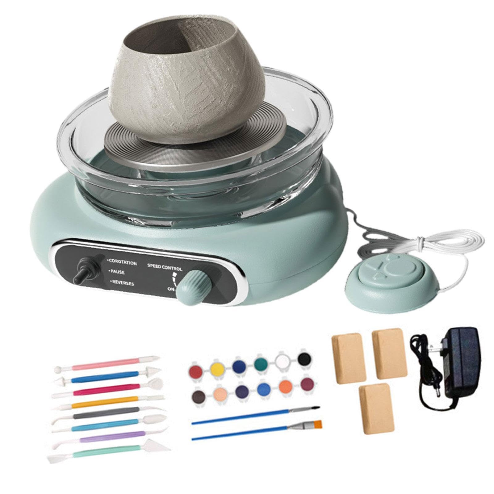 The Style Sutra Mini Pottery Wheel Kit Clay Forming Adjustable Speed Ceramic Making Machine Green|Pottery Wheels|1 Pottery Wheel Machine,-image-34