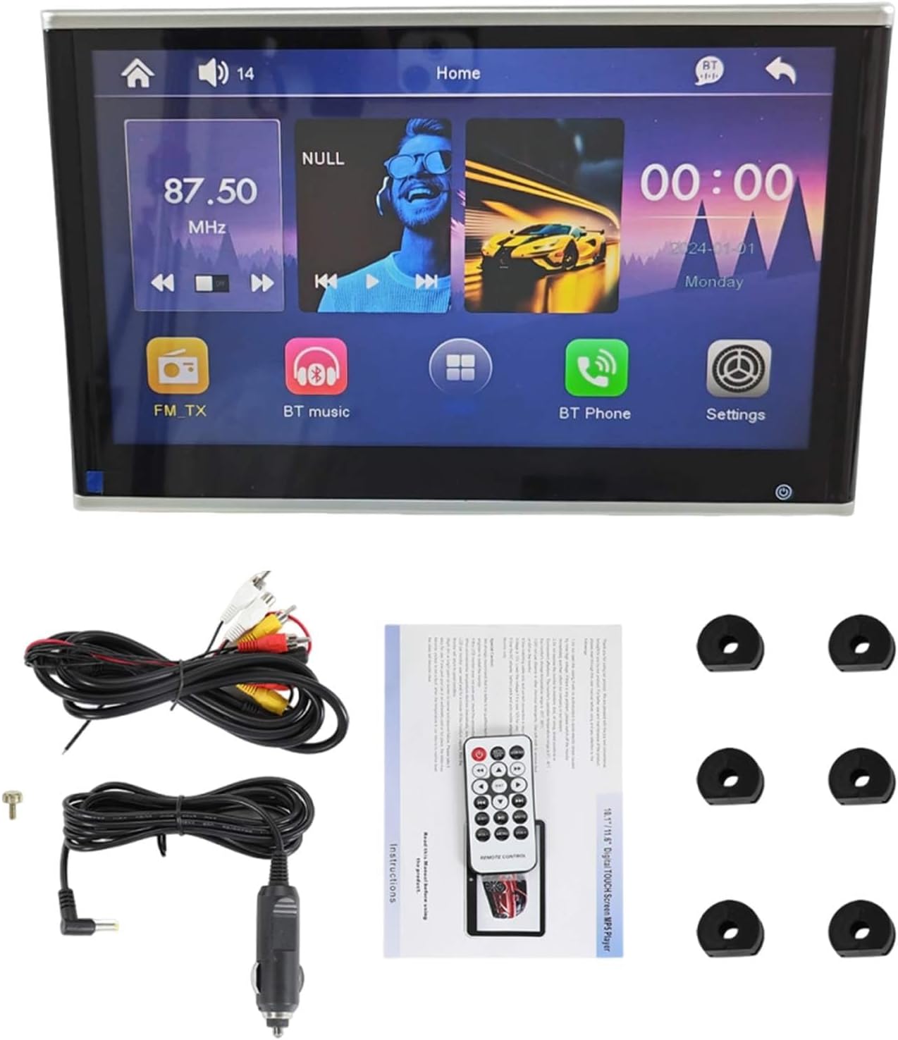 Headrest Video Monitor, Car Headrest Monitor, Cordless Car Monitor 10.1/11.6 Inch Car Headrest Monitor with USB Tf and Av Input(11.6in)