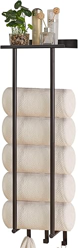 IBUYKE Almacenamiento de toallas para baño montado en la pared, soporte de toalla de baño de metal para toalla grande plegada, almacenamiento de disponible en Yaxa Peru