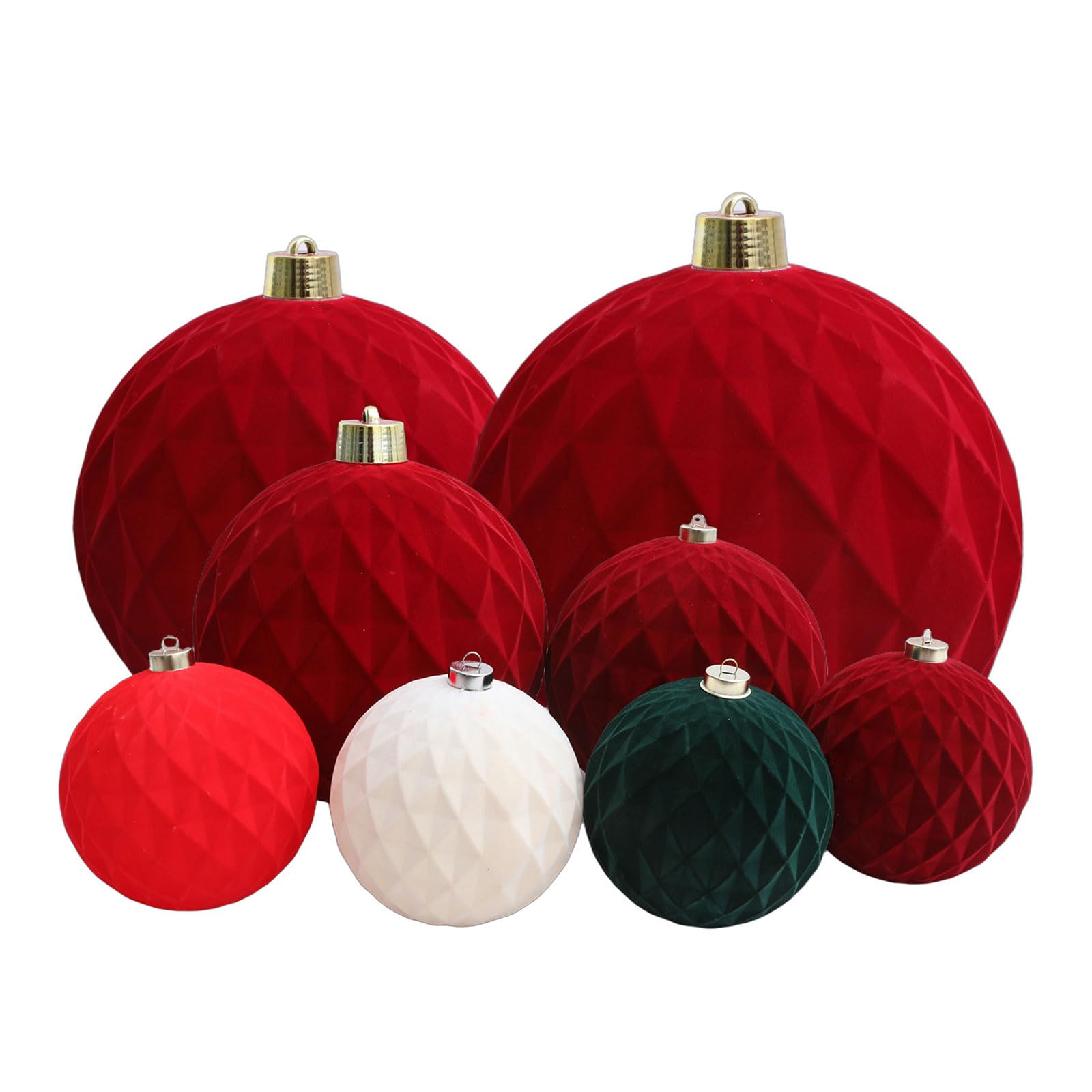 Colgante Decorativo de Bola de Felpa con patrón de rombo para Decoraciones de Techo para Fiestas navideñas en Varios tamaños Decoración centelleante para árbol de Navidad